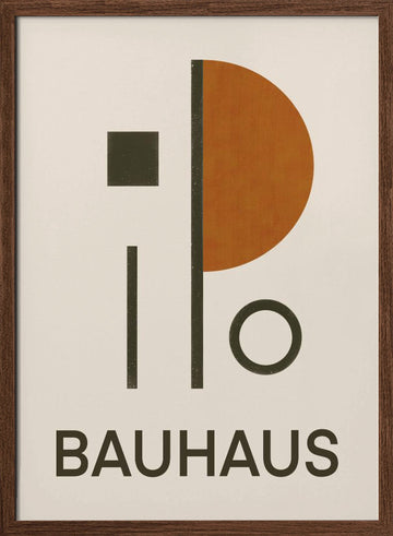 Bauhaus Geometric Shapes | Poster - Walnut Frame Interior