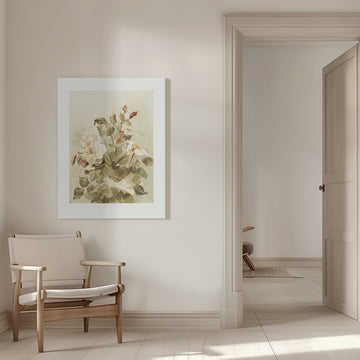 Pink Roses Seen Through Early Morning Dew | Canvas - Room Interior 1