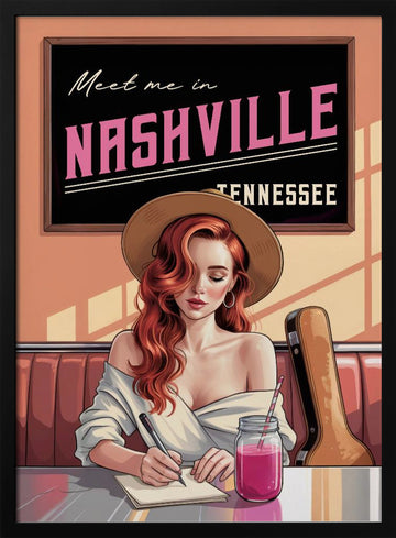 Nashville Songwriter Dreamer | Poster - Black Metal Frame Interior
