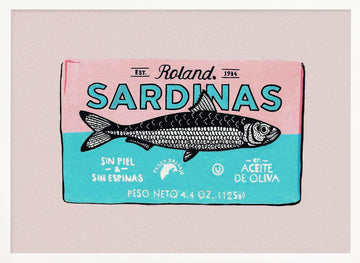 Vintage Sardine Art | Poster - White Frame Interior