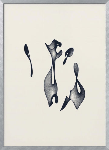 Fluid Ink Shapes | Poster - Silver Frame Interior