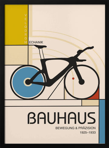 Bauhaus Geometric Cycling | Poster - Black Metal Frame Interior