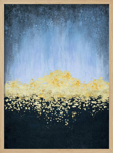 Golden Horizon Abstract | Poster - Wood Frame Interior