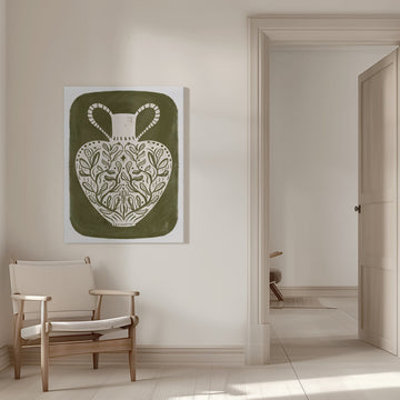 Botanical Folk Vase | Canvas - Room Interior 1