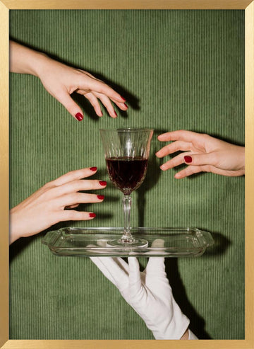 Elegant Wine Service | Poster - Gold Frame Interior