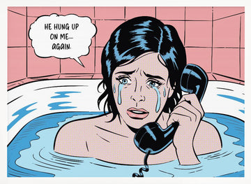 Crying In Bathtub | Poster - White Frame Interior