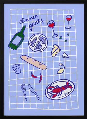 Dinner Party | Poster - Black Metal Frame Interior