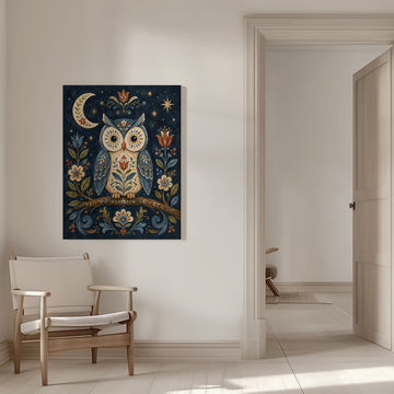 Celestial Folk Owl | Canvas - Room Interior 1