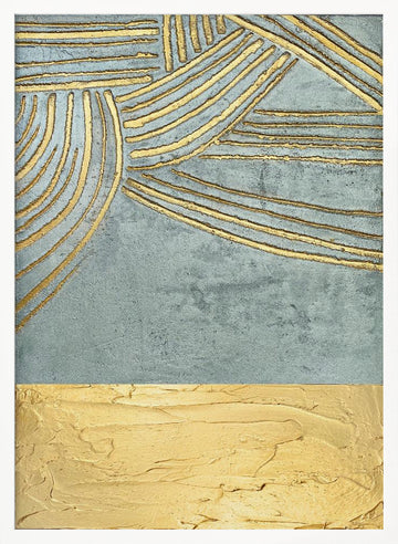 Textured Gold Waves | Poster - White Frame Interior