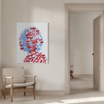 Red Butterfly Portrait | Canvas - Room Interior 1