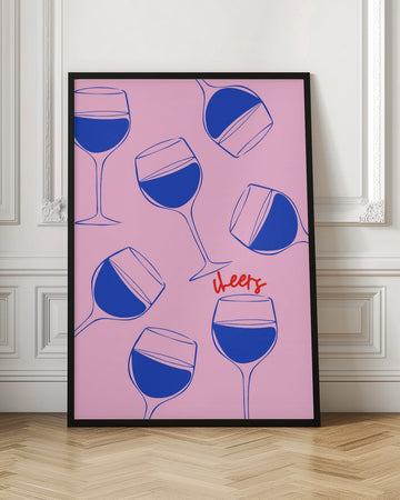 Cheers Pink Wine | Poster - Room Interior 1