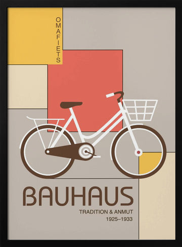 Bauhaus Bicycle Design | Poster - Black Metal Frame Interior