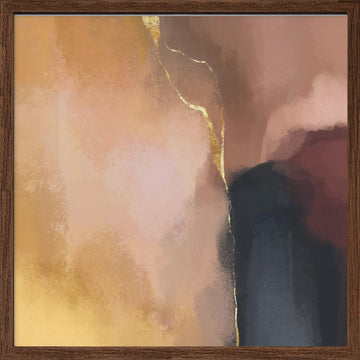 Elegant Abstract Gold | Poster - Walnut Frame Interior