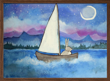 Sailboatbunny | Poster - Walnut Frame Interior