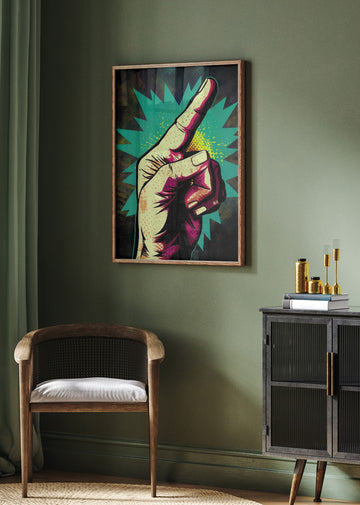Pointing Hand Pop Art | Poster - Room Interior 2