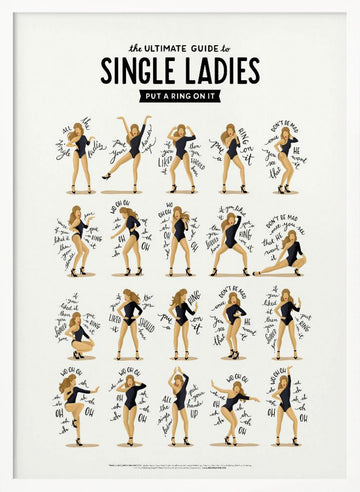 Iconic Dance Poses | Poster - White Frame Interior