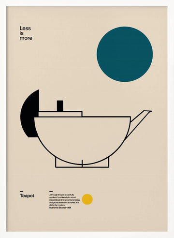Sleek Bauhaus Teapot | Poster - White Frame Interior