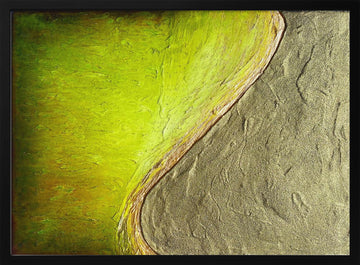 Vibrant Green Gold Texture | Poster - Black Metal Frame Interior