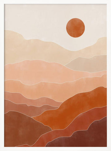 Warm Desert Layers | Poster - White Frame Interior