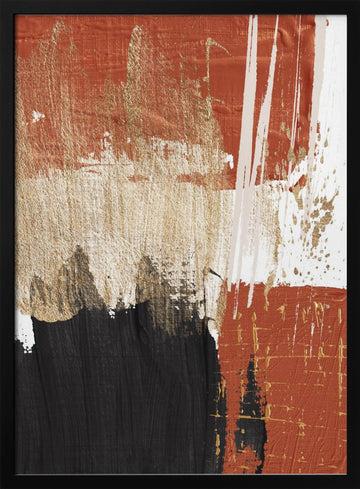 Bold Terracotta Abstract | Poster - Black Metal Frame Interior