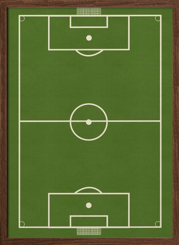 Green Soccer Field | Poster - Walnut Frame Interior