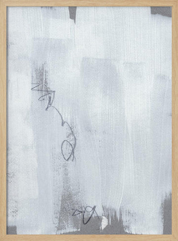 Echoes in White and Graphite | Poster - Wood Frame Interior