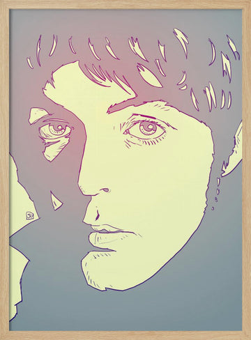 Youthful Gaze Portrait | Poster - Wood Frame Interior