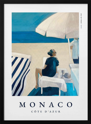 Monaco Beach Relaxation | Poster - Black Metal Frame Interior