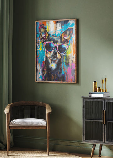 Chihuahua in City Shades | Poster - Room Interior 2