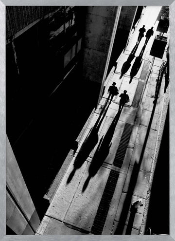 Long City Shadows | Poster - Silver Frame Interior