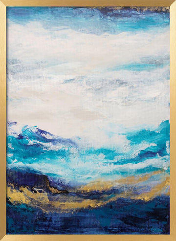Golden Ocean Abstract | Poster - Gold Frame Interior