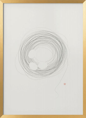 Abstract Nest Circles | Poster - Gold Frame Interior