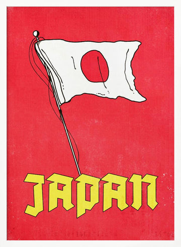 Japan Grunge Flag | Poster - White Frame Interior