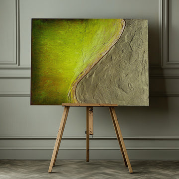 Vibrant Green Gold Texture | Canvas - Room Interior 1