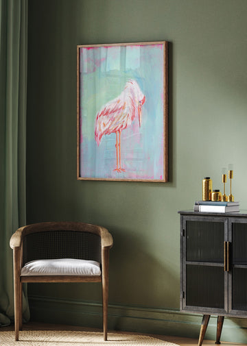 Gentle Pink Ibis | Poster - Room Interior 2