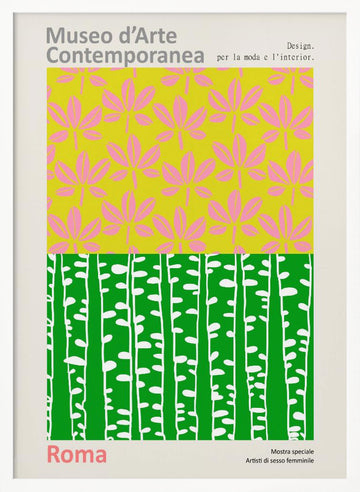 Pink Leaves Green Trees | Poster - White Frame Interior