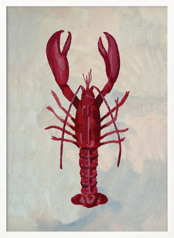 Vibrant Red Lobster | Poster - White Frame Interior