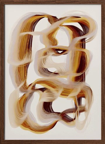 Flowing Amber Paths | Poster - Walnut Frame Interior