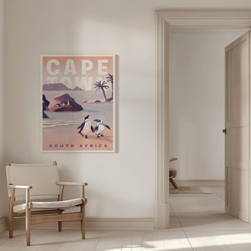 Cape Town South Africa Vintage Travel Art | Canvas - Room Interior 1