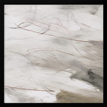 Subtle Grey Abstract | Poster - Black Metal Frame Interior