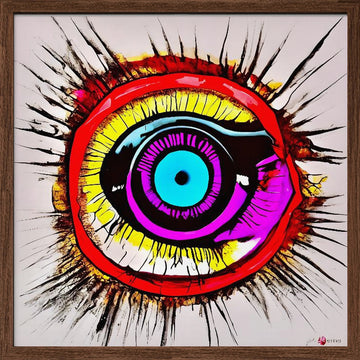 Vivid Eye Burst | Poster - Walnut Frame Interior