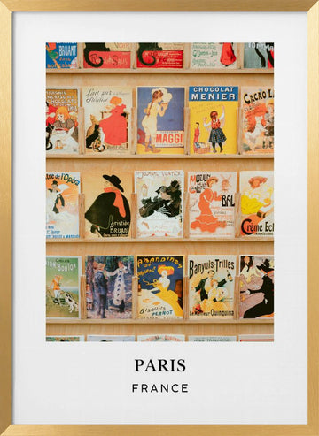 Paris France Affiches Travel poster | Poster - Gold Frame Interior