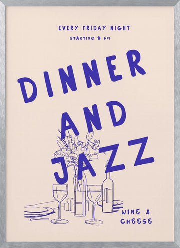 Jazz Night Feast | Poster - Silver Frame Interior