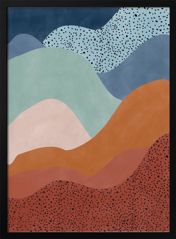 Earthy Layered Landscape | Poster - Black Metal Frame Interior