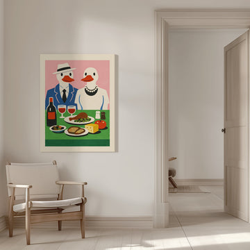 Ducks Dinner Date | Canvas - Room Interior 1