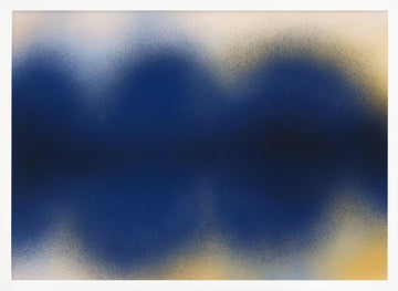Abstract Blue Gold Hues | Poster - White Frame Interior