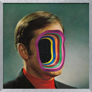Man's Cosmic Face | Poster - Silver Frame Interior