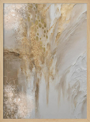 Sparkling Gold Abstract | Poster - Wood Frame Interior