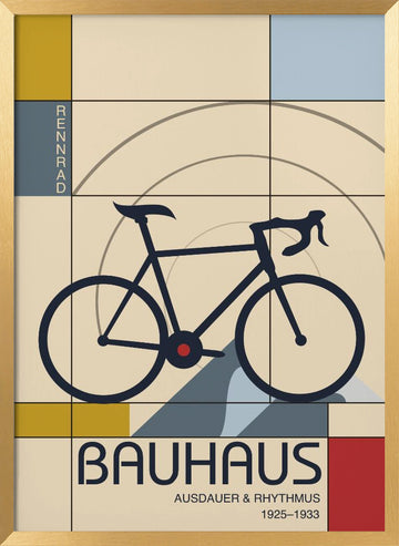 Geometric Racing Bicycle | Poster - Gold Frame Interior