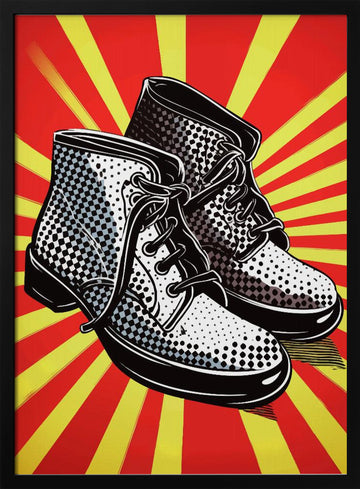 Pop Art Boots | Poster - Black Metal Frame Interior